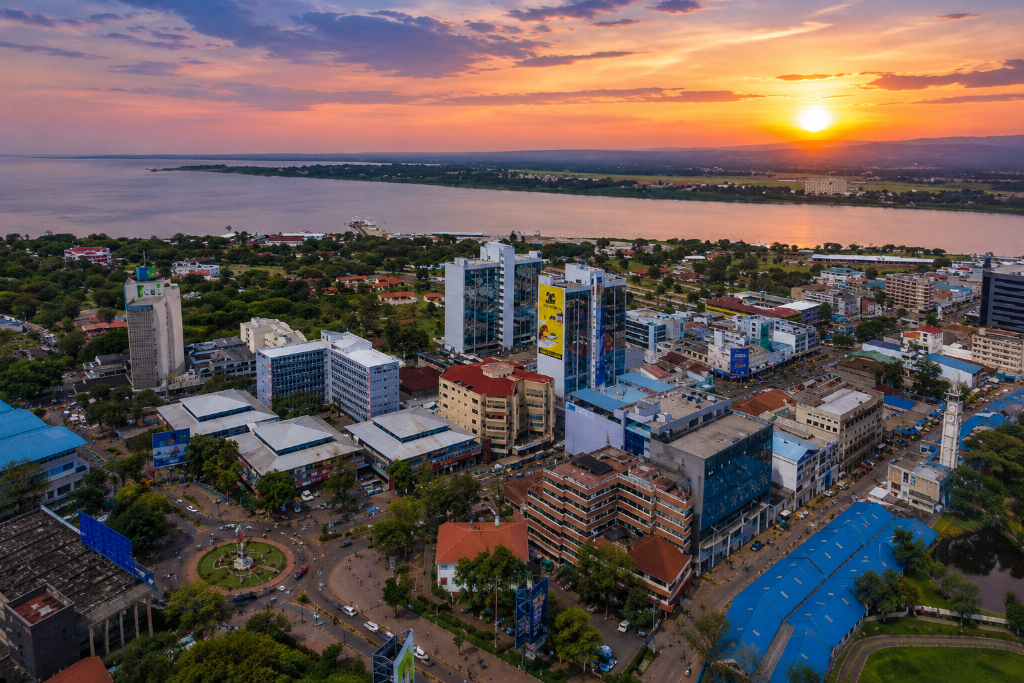 Aerial view of Kisumu, Kenya at sunset — TEDS Group of Companies headquarters serving Nyanza and Western Kenya